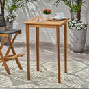 Outdoor Minimalist Acacia Wood Square Bar Table by HouseOfZazla