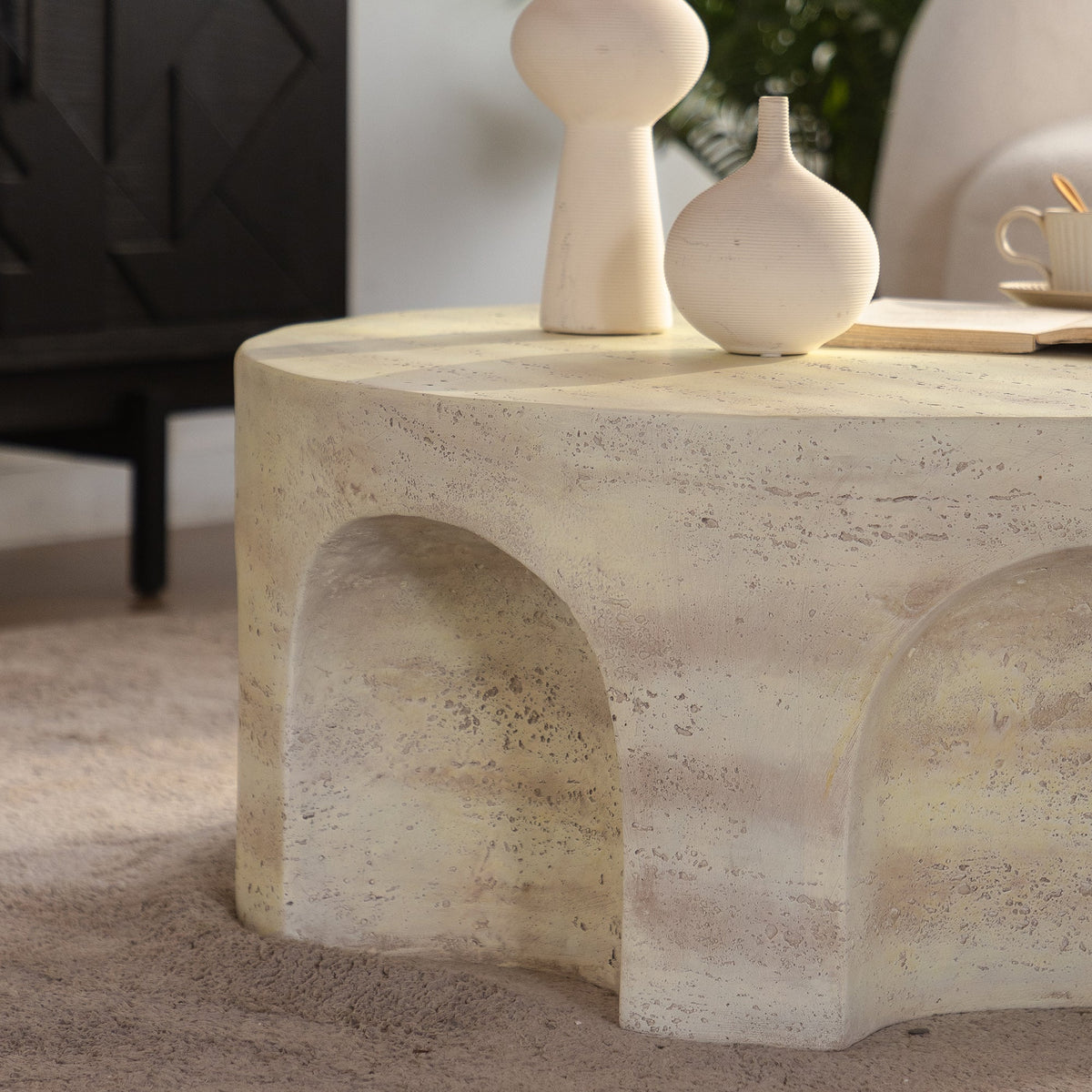 Mgo Modern Minimalist Round Accent Coffee Table, photo 5 of 10