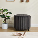 Wide Upholstered Round Pouf Ottoman Foot Rest by HouseOfZazla