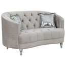 Colby - Loveseat With Tufted Design - Gray by HouseOfZazla