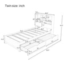 Platform Bed With Bookcase Headboard, Built-In Downlight, Charging Station, And 2 Side Drawers by HouseOfZazla