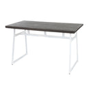 Geo - Industrial Dining Table - Vintage White / Espresso by HouseOfZazla