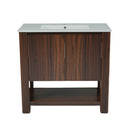 Modern Bathroom Vanity With Rectangle Ceramic Sink, Soft Closing Doors by HouseOfZazla