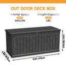 260 Gallon Large Outdoor Storage XXL Deck Box