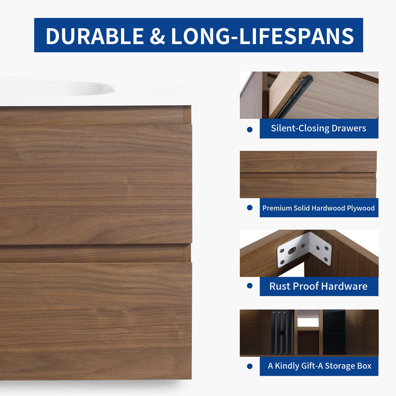 30" Bathroom Vanity With Gel Basin Top (G-BNO)