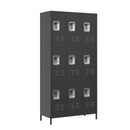9 Door Lockers With Lock For Secure Storage And - Black by HouseOfZazla