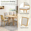 Topmax - Rustic Extendable Dining Table Set With Removable Leaf, 6 Upholstered Armless Dining Chairs And 2 Padded Arm Chairs, 9 Pieces by HouseOfZazla