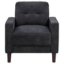 Bowen II Fabric Upholstered Track Arm Chair Steel Grey