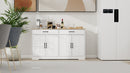 55.91" Large Farmhouse Buffet Cabinet Storage Sideboard with 2 Drawers and 4 Doors for Dining Living Room Kitchen Cupboard-White