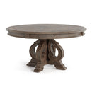 Round Dining Table With Pedestal Base - Natural / Rustic by HouseOfZazla