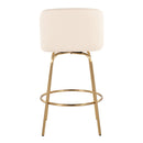 Toriano - Contemporary, Fixed Height Counter Stool With Swivel With Round Footrest (Set of 2) by HouseOfZazla