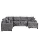 Sectional Sofa Pull-Out Sofa Bed Sleeper With A Storage Ottoman, Three Pillows And Charging Devices For Living Room by HouseOfZazla
