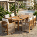 7-Piece Outdoor Patio Dining Set with Teak Finish