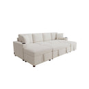 Sectional Sofa Convertible Pull-Out Bed With Storage Ottoman & USB Ports by Unique Piece Furniture