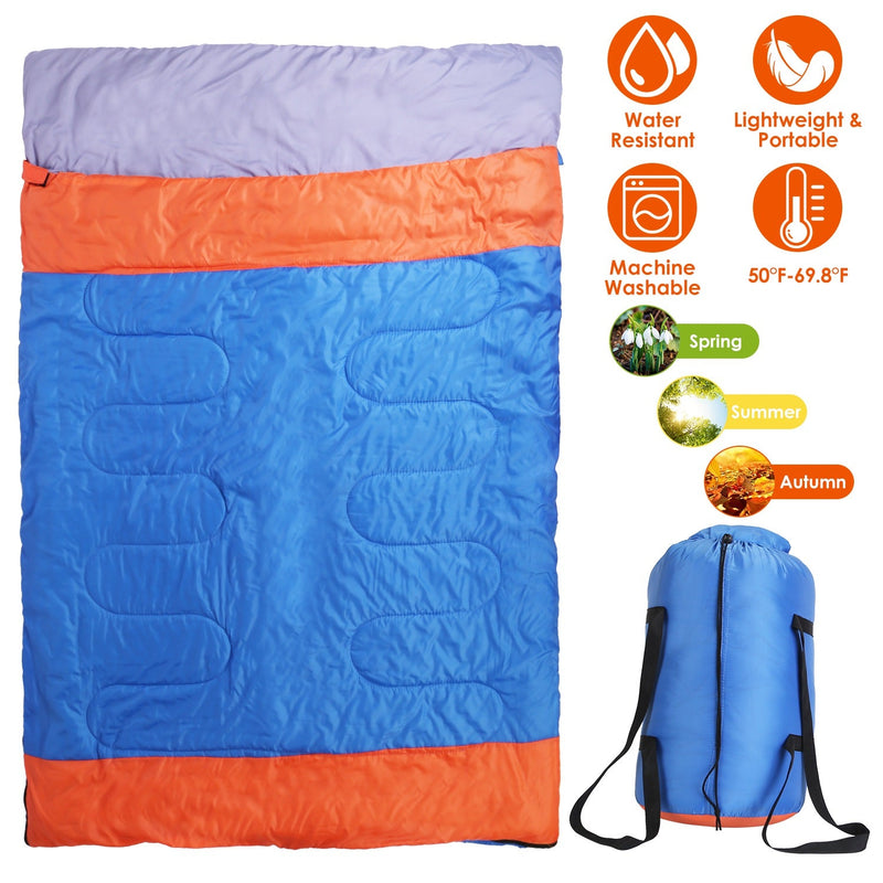 3 People Sleeping Bag for Adult Kids Lightweight Water Resistant Camping Cotton Liner Cold Warm Weather Indoor Outdoor Use 3 Season with Sack for Spri, photo 6 of 8
