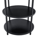 Diameter - Modern Splicing Circular Dining Table Double Layer Storage - Wood / Black by HouseOfZazla