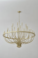 36-Light Gold Industrial Iron Candle Chandelier