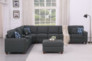 Hannah - Sectional Sofa With Ottoman - Dark Gray by HouseOfZazla
