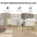 4 Piece Set Of Modern Color Block Designed Single Chairs With Long Table by HouseOfZazla