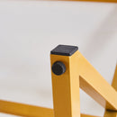 A modern minimalist style white marble patterned coffee table with golden metal legs. Computer desk. Game table. Tea table. CT-XX