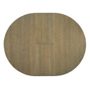 5-Piece Retro Functional Dining Table Set Extendable Round Table and 4 Upholstered Chairs for Dining Room and Living Room (Brown+Antique White)