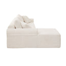 Modular Sectional With Arched Armrests, Includes 3 Back Cushions & 2 Throw Pillows by HouseOfZazla