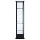 Delphinium 4-Shelf Clear Glass Curio Display Cabinet Black