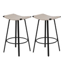 Counter Height Bar Stools Backless Handwoven Kitchen Dining Chairs With Round Footrest (Set of 2) Weaving Pub Stoo - Creamy White by HouseOfZazla