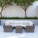 Outdoor Wicker Sectional With Weather Resistant Cushions And Table by HouseOfZazla