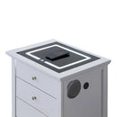 Hammond - Smart 3 Drawer Nightstand With USB Charging And Integrated Speakers - White by HouseOfZazla