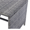 6 Piece Patio Wicker Sectional Set Patio Backyard Conversation Set Grey Wicker + Dark Grey Cushion