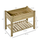 36" x 20" x 30" Raised Garden Bed, Elevated Wood Planter Box with Legs and Storage Shelf for Backyard, Patio, Balcony to Grow Vegetables, Herbs, and Flowers