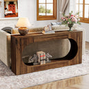 Narrow 2 Tier Console Table With Scalloped Edge For Living Hallway - Brown by HouseOfZazla