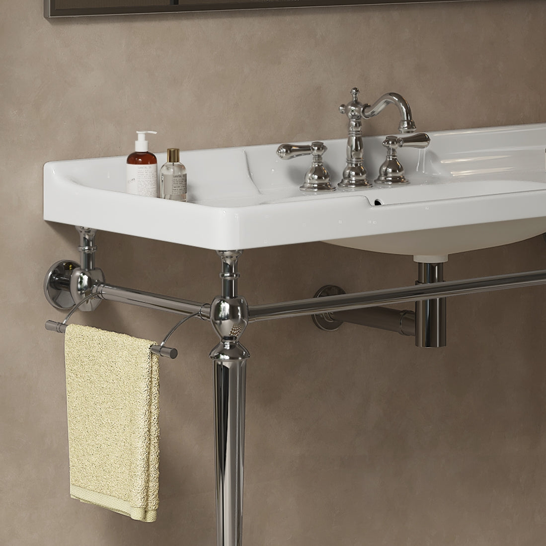 VICI 48" Bathroom Ceramic Basin with 3 Pre-Drilled Holes, photo 10 of 10
