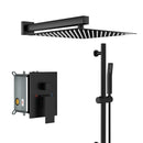 Modern Shower System With Adjustable Slide Bar, Stainless Steel And Brass Construction