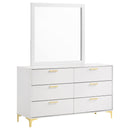 James - 6 Drawer Dresser With Mirror - White by HouseOfZazla