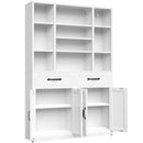 Industrial Bookcase Tall With Adjustable Shelves, Drawers & Doors by Unique Piece Furniture