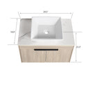 30" Modern Design Float Bathroom Vanity With Ceramic Basin Set, Wall Mounted White Oak Vanity With Soft Close Door, KD-PackingD-Packing Pieces
