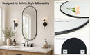 Black PVC Frame Mirror 18X40 Inch