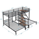 Metal Bunk Bed With Storage Shelves Staircase by Unique Piece Furniture
