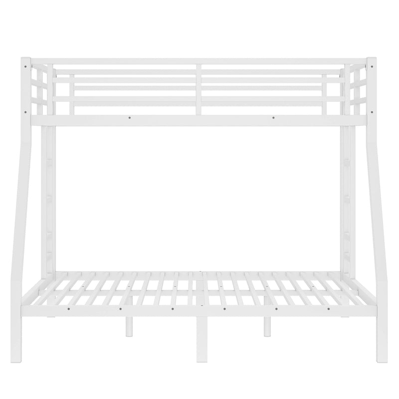 Metal Twin over Full Bunk Bed for Teens and Adults,Space-Saving/Noise Reduced/No Box Spring Needed, White