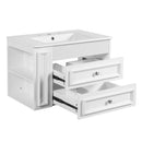 Wall Mounted Bathroom Vanity With 2 Drawers, Sink, Floating Storage Unit by HouseOfZazla