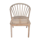 Outdoor Dining Chairs Set of 2 with Acacia Wood and Cream Washable Cushions by HouseOfZazla