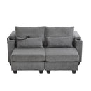Convertible Chaise Lounge Sofa Chair With USB Ports, Cup Holders, Phone Holder And Storage by HouseOfZazla
