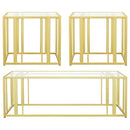 Adri 3-piece Coffee and End Table Set Matte Brass