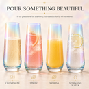 Iridescent Luster Pearl Radiance Set of 4 Wine Glasses 10oz