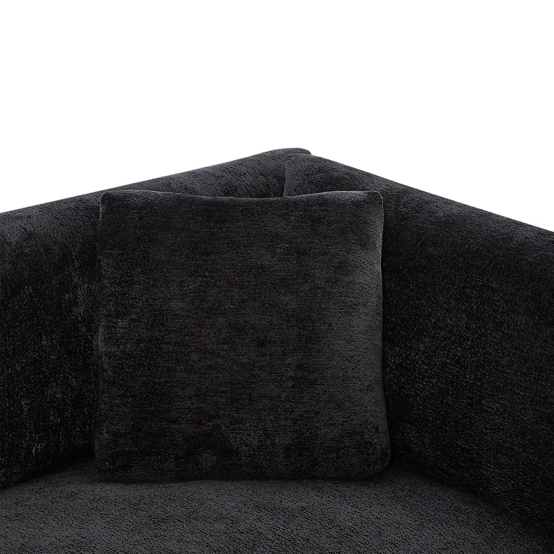 83.50" Modern Flared Arms Sofa (Black), photo 9 of 10