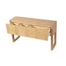 Geometric Carved Console Table With 3 Soft Close Drawers by HouseOfZazla