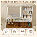 Makeup Vanity with LED Lighted Mirror
