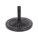 Black Rock Resin Outdoor Umbrella Base with Steel Support in Black Finish